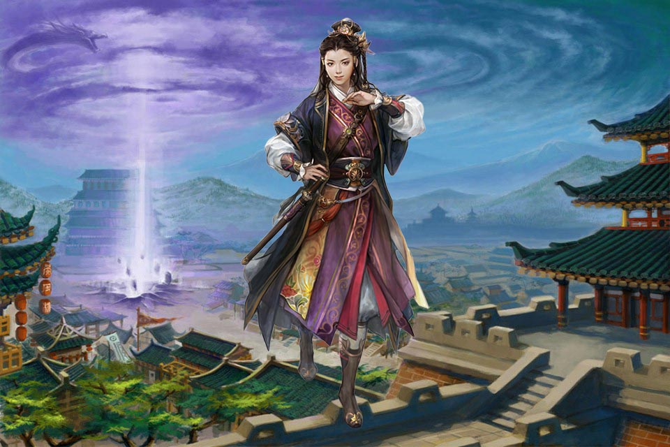 伴随着激昂的BGM，主角站在了C位，身上的披风，在夜风之中招展，十分的威武。